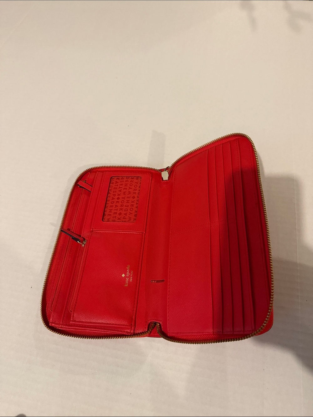 kate spade Bright Red Zip Wallet with Gold Hardware - Picture 3 of 3